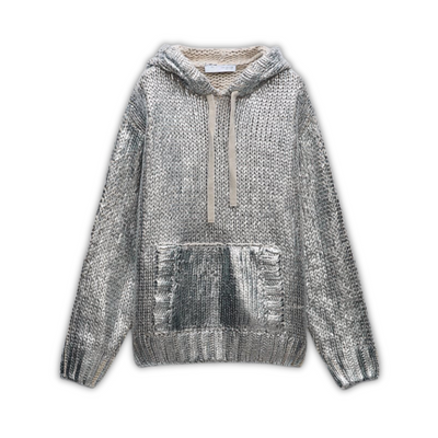 Luna - Silver Metallic Hoodie