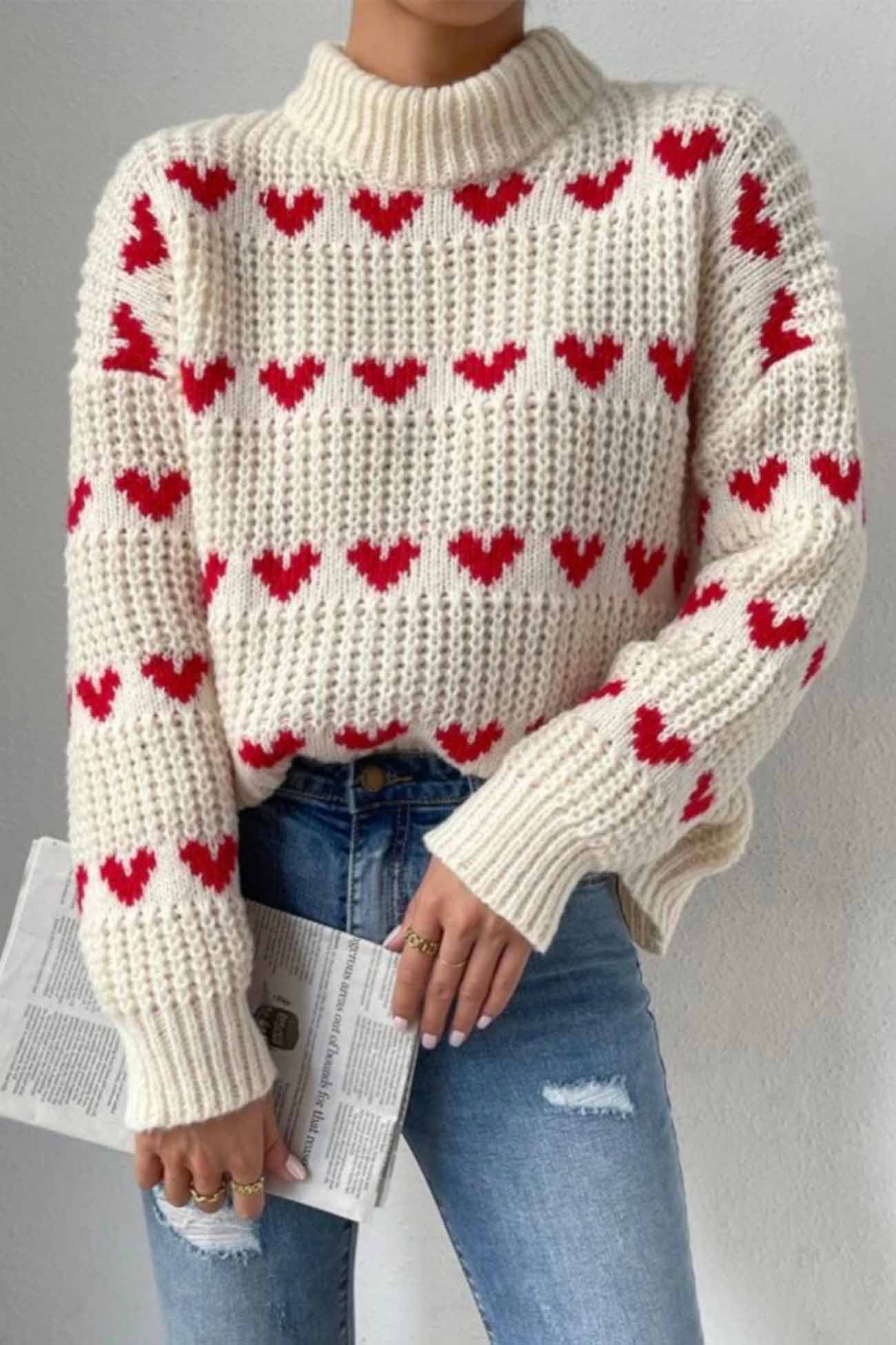 Heartfelt Knit Jacquard Sweater