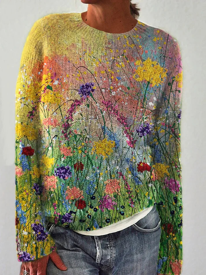 Aurora Artistic Floral Sweater