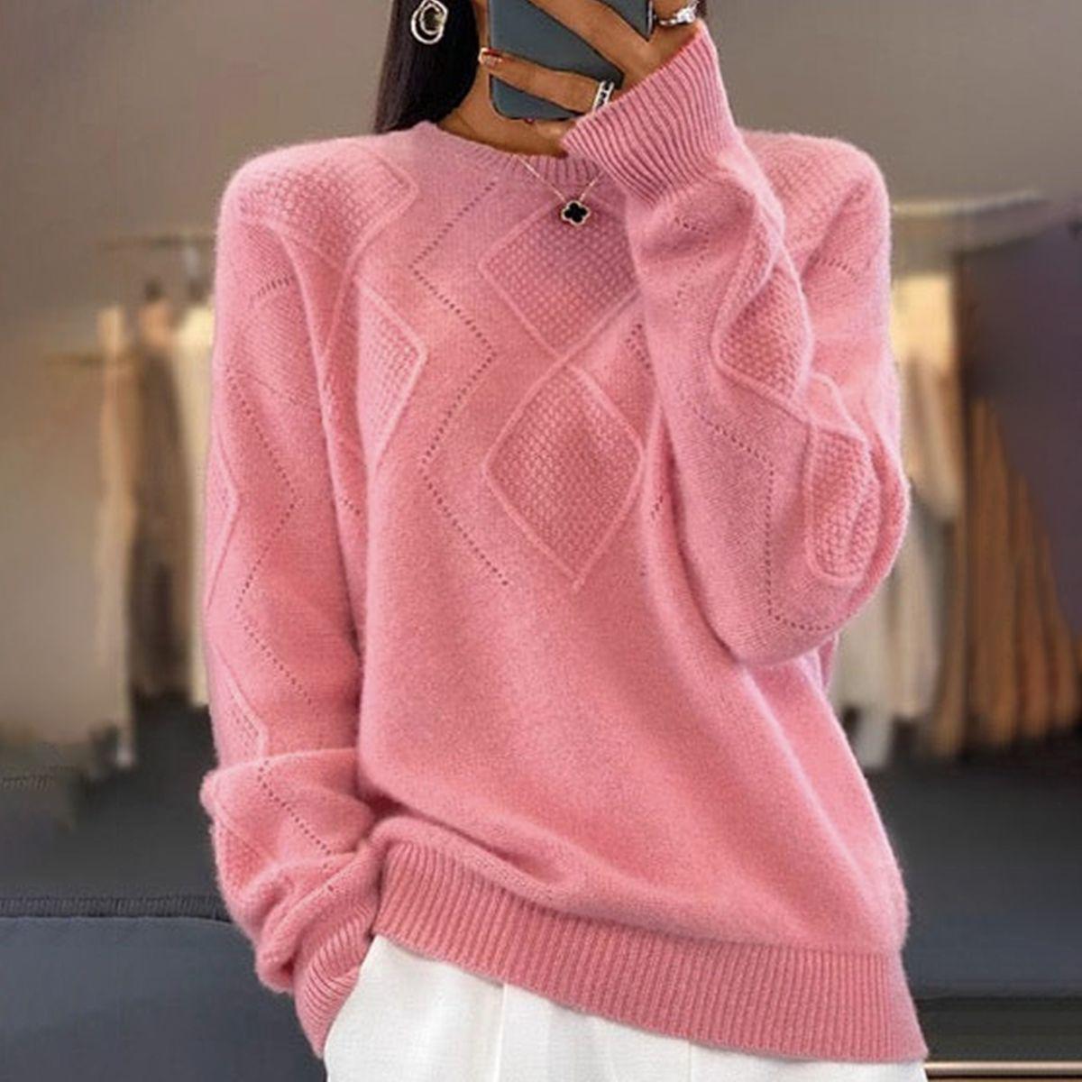 Lila Cozy Sweet Pink Wool Sweater