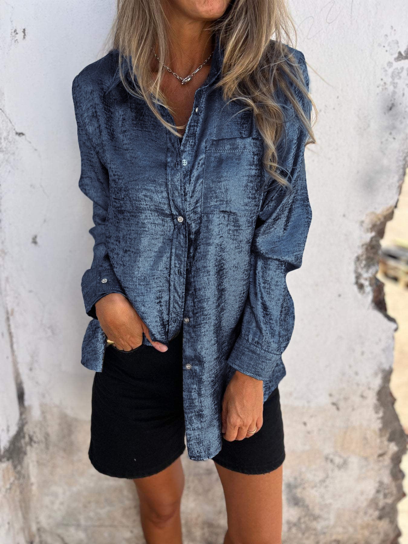 Chic Metallic Blouse