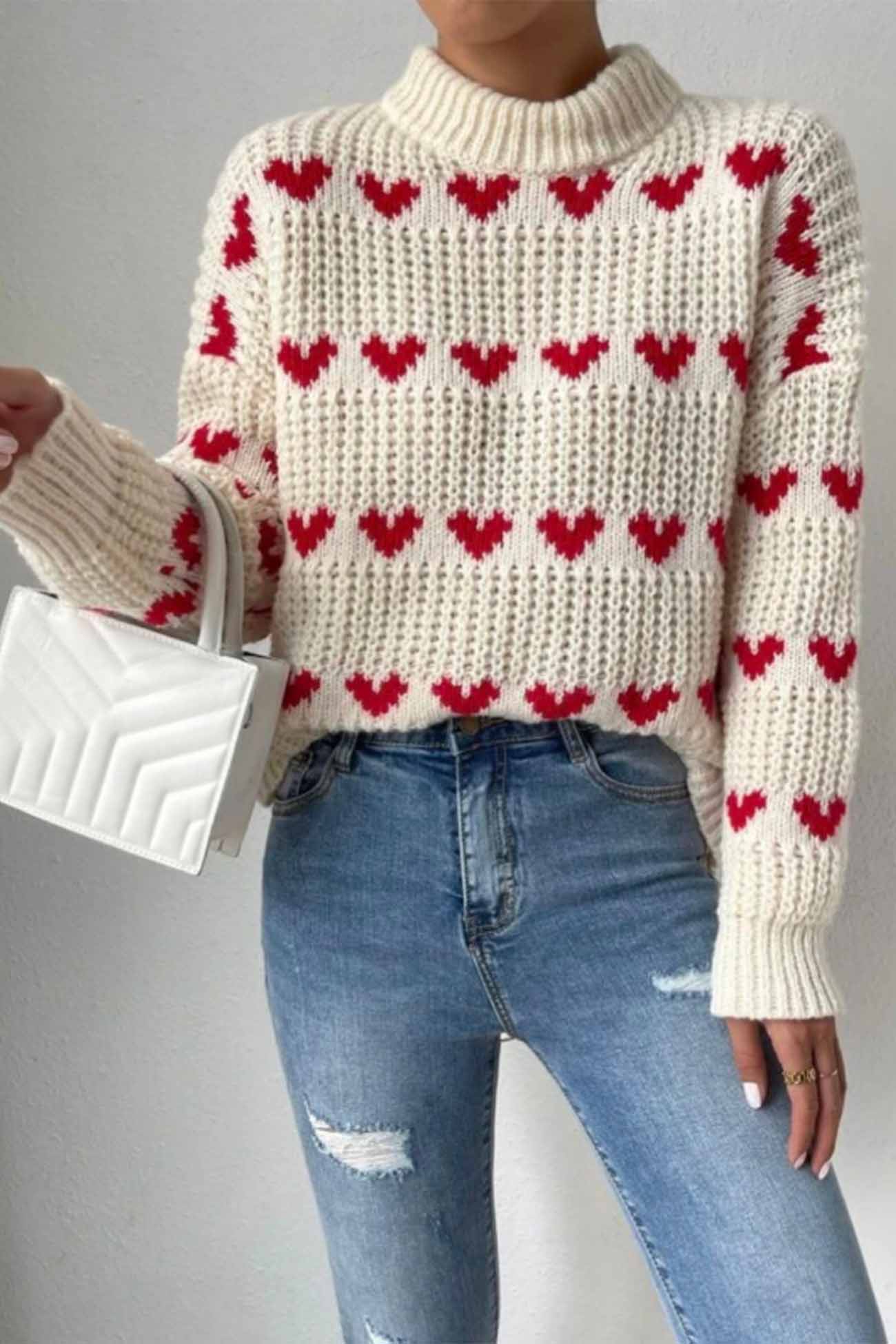 Heartfelt Knit Jacquard Sweater