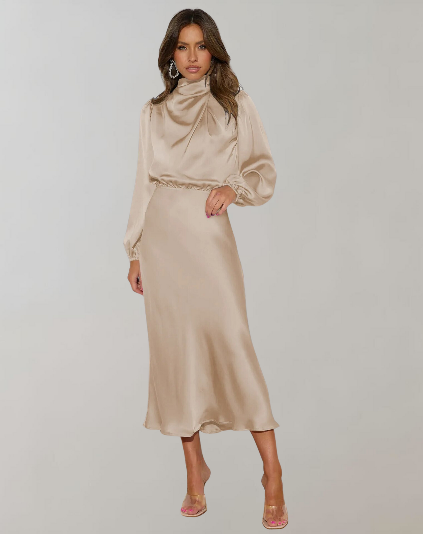 Celeste - Satin Sleeve Dress