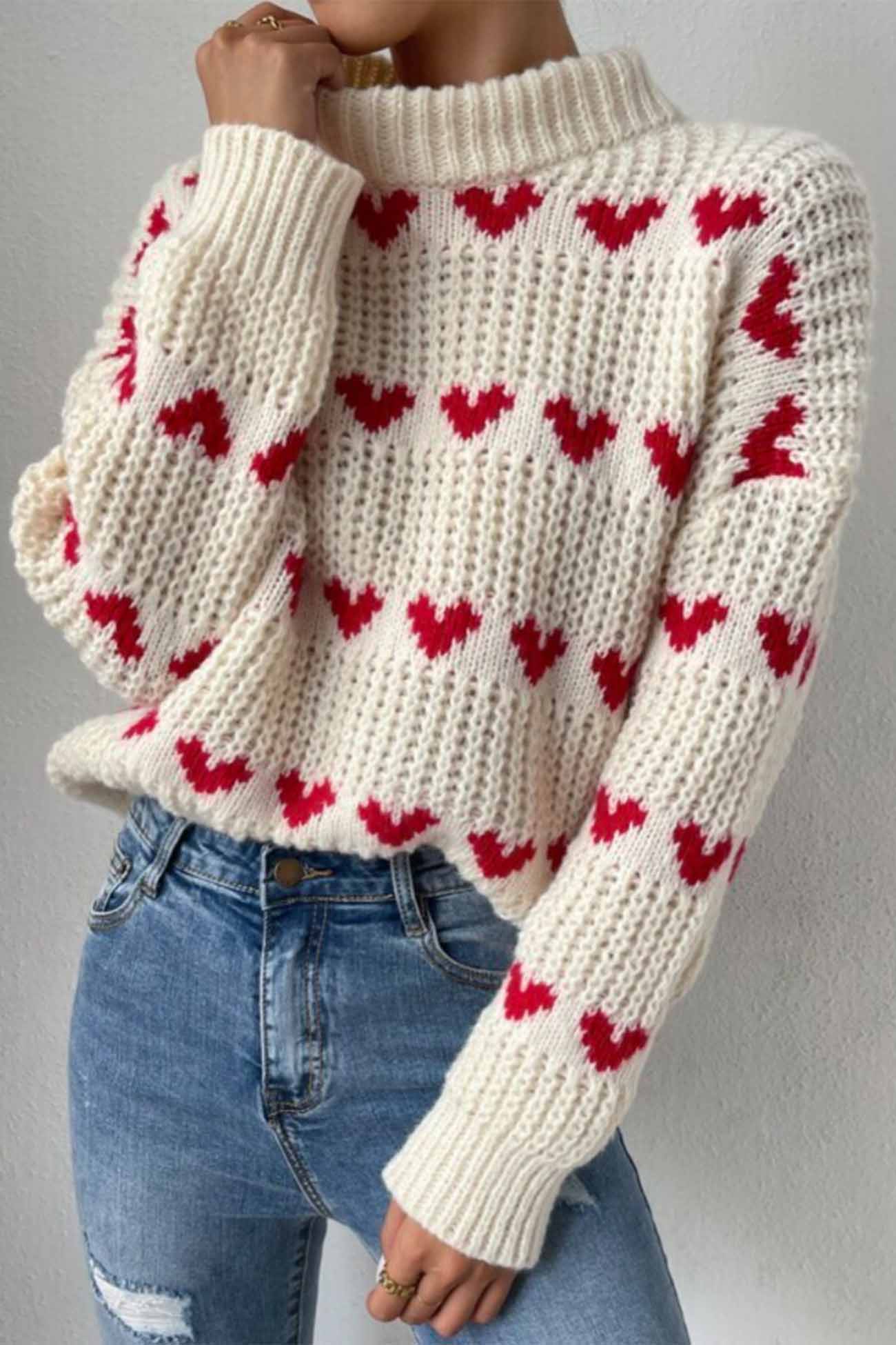 Heartfelt Knit Jacquard Sweater