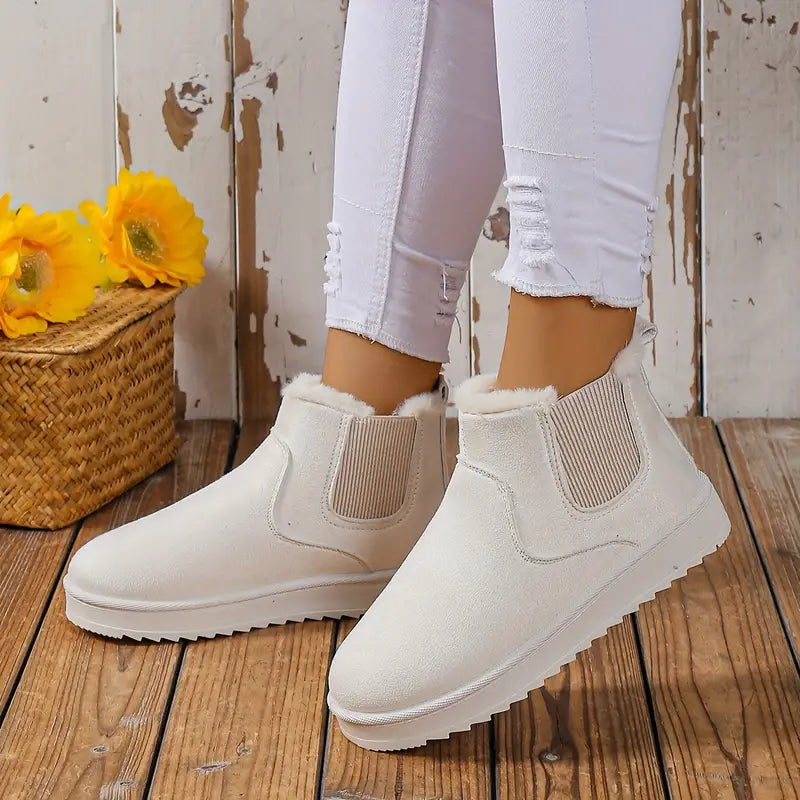 Edith Elegant Thick-Soled Cotton Boots