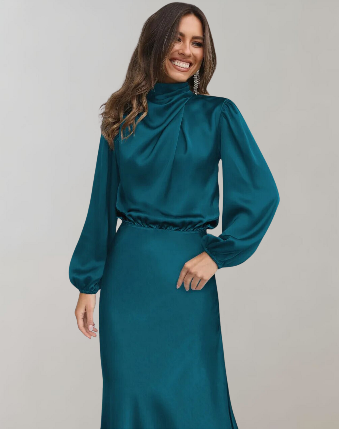 Celeste - Satin Sleeve Dress