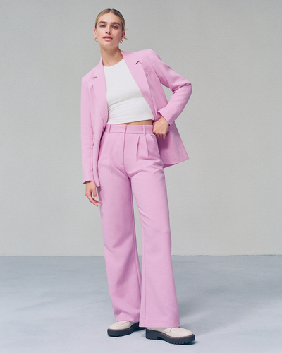 Women's High-Waisted Casual Trousers with Wide Legs