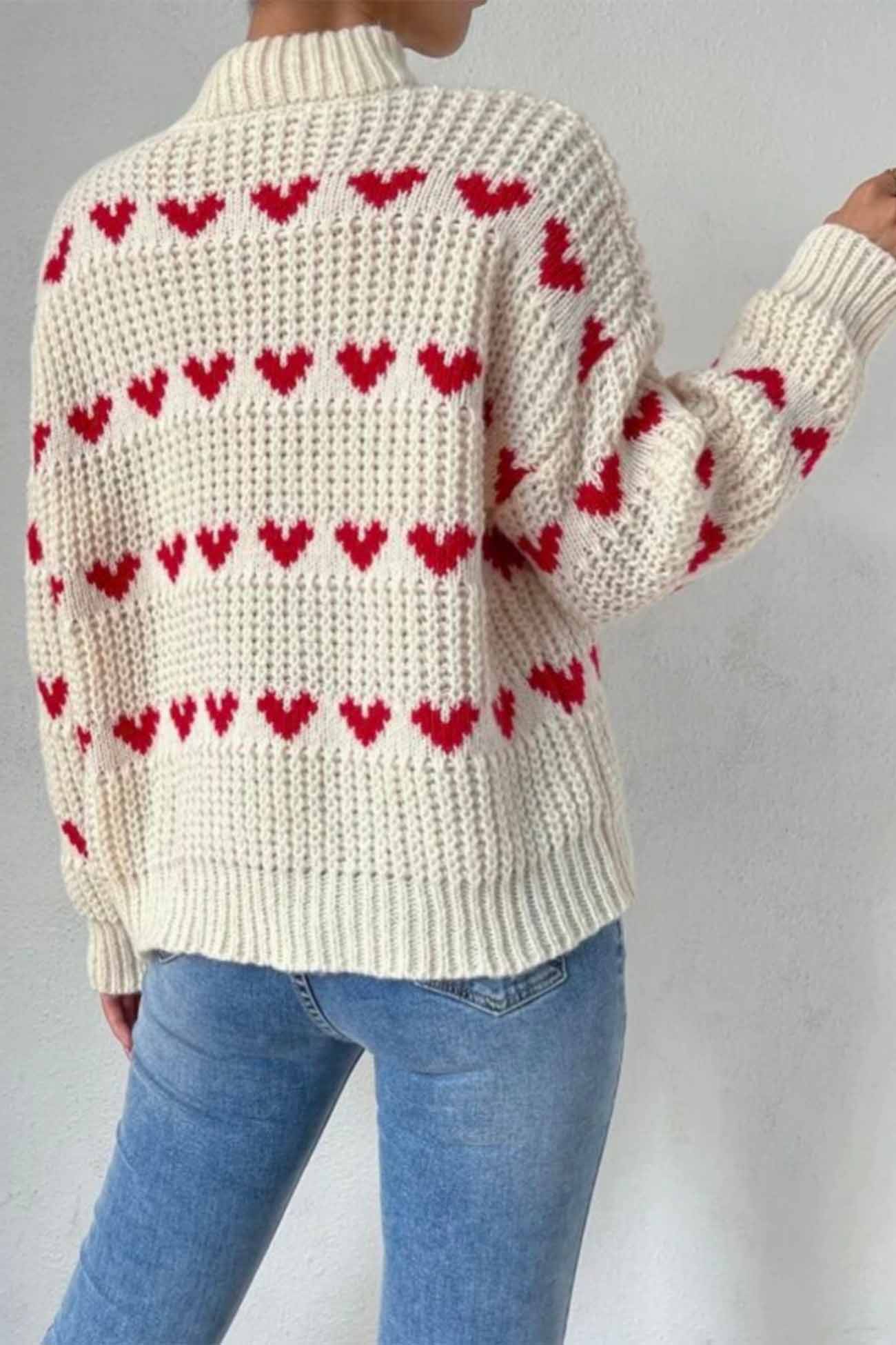 Heartfelt Knit Jacquard Sweater