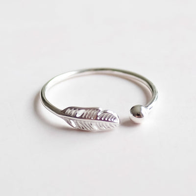 ElegantFeather - Adjustable Sterling Silver Ring