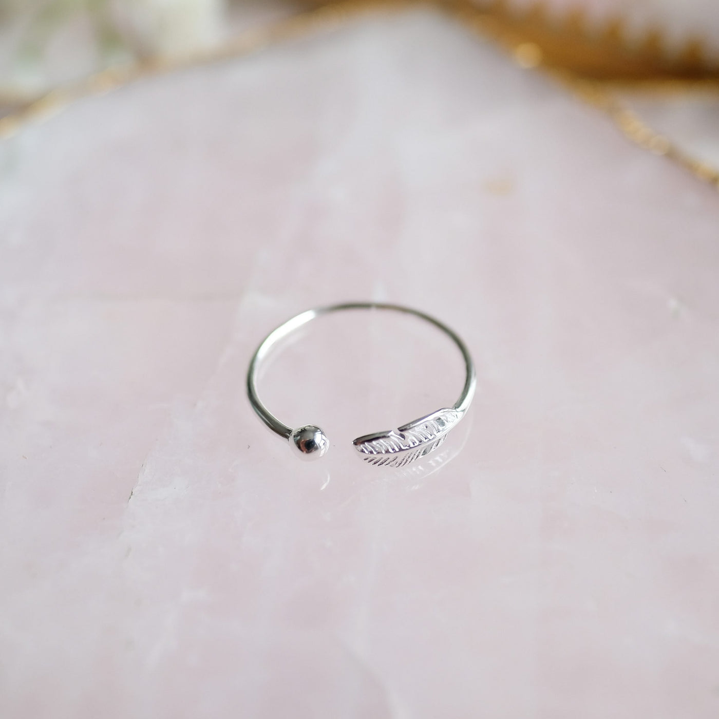 ElegantFeather - Adjustable Sterling Silver Ring