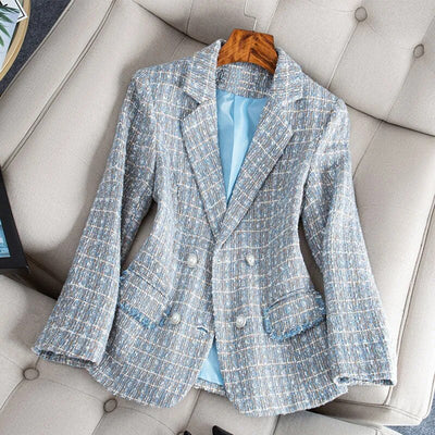 Sophia Women's Tailored Checked Blazer