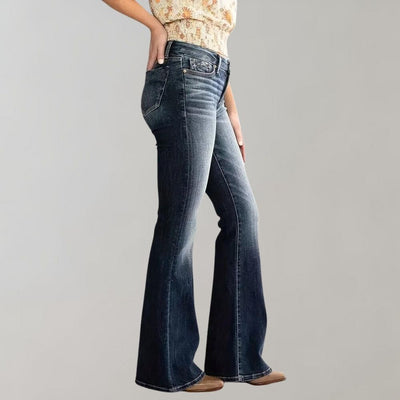 Fashionable Flared Denim Trousers