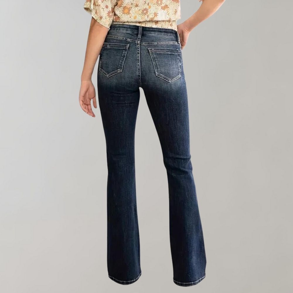 Fashionable Flared Denim Trousers