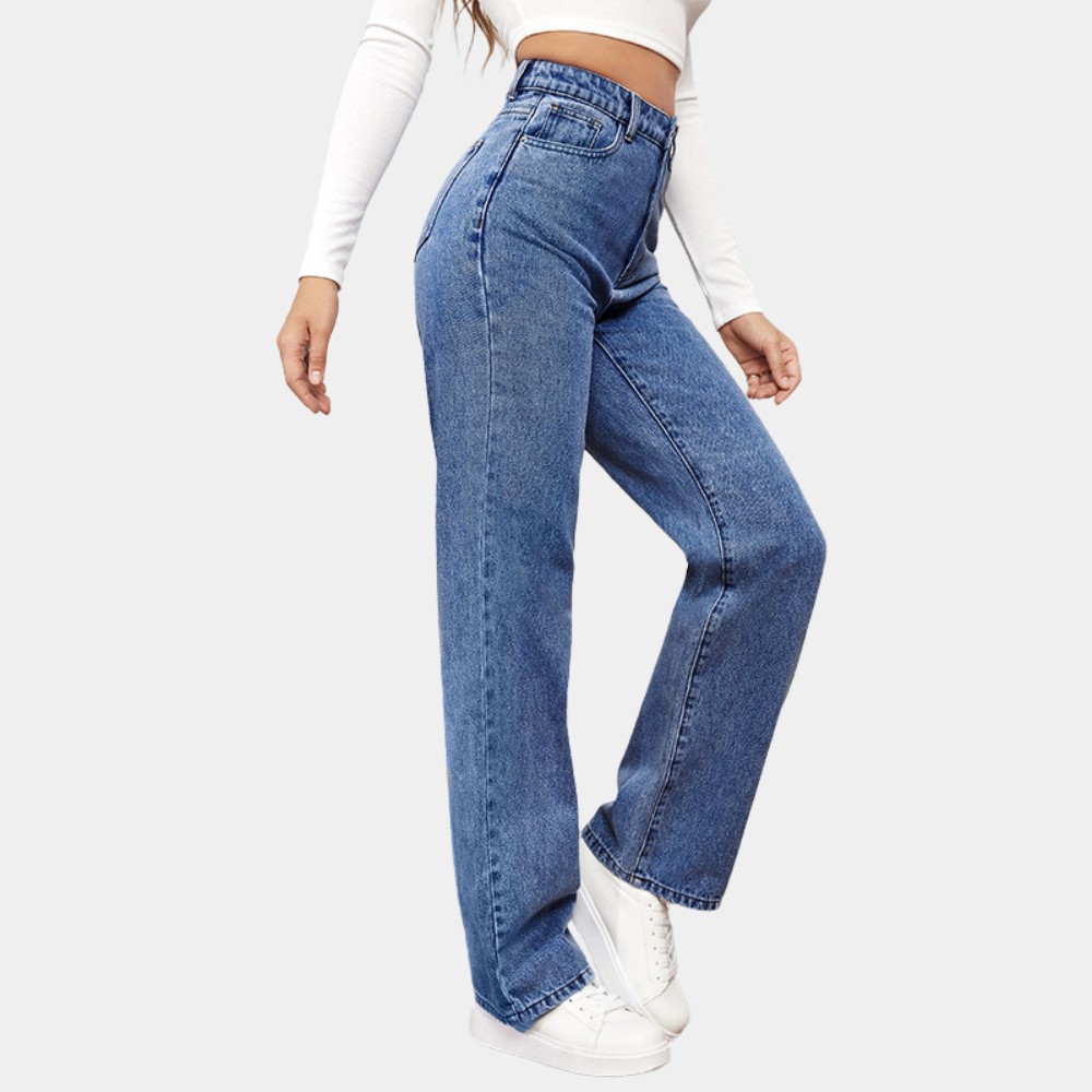 High-Waisted Stretchable Denim Pants