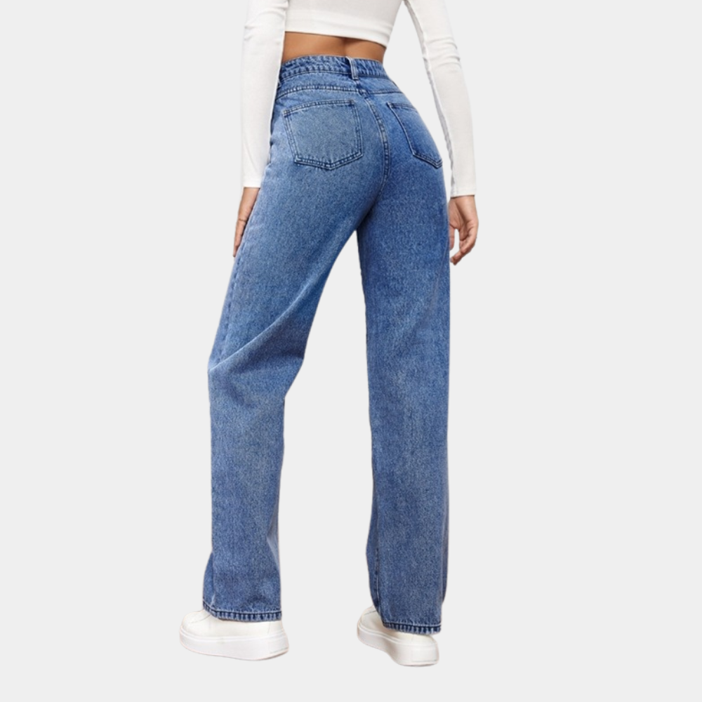 High-Waisted Stretchable Denim Pants