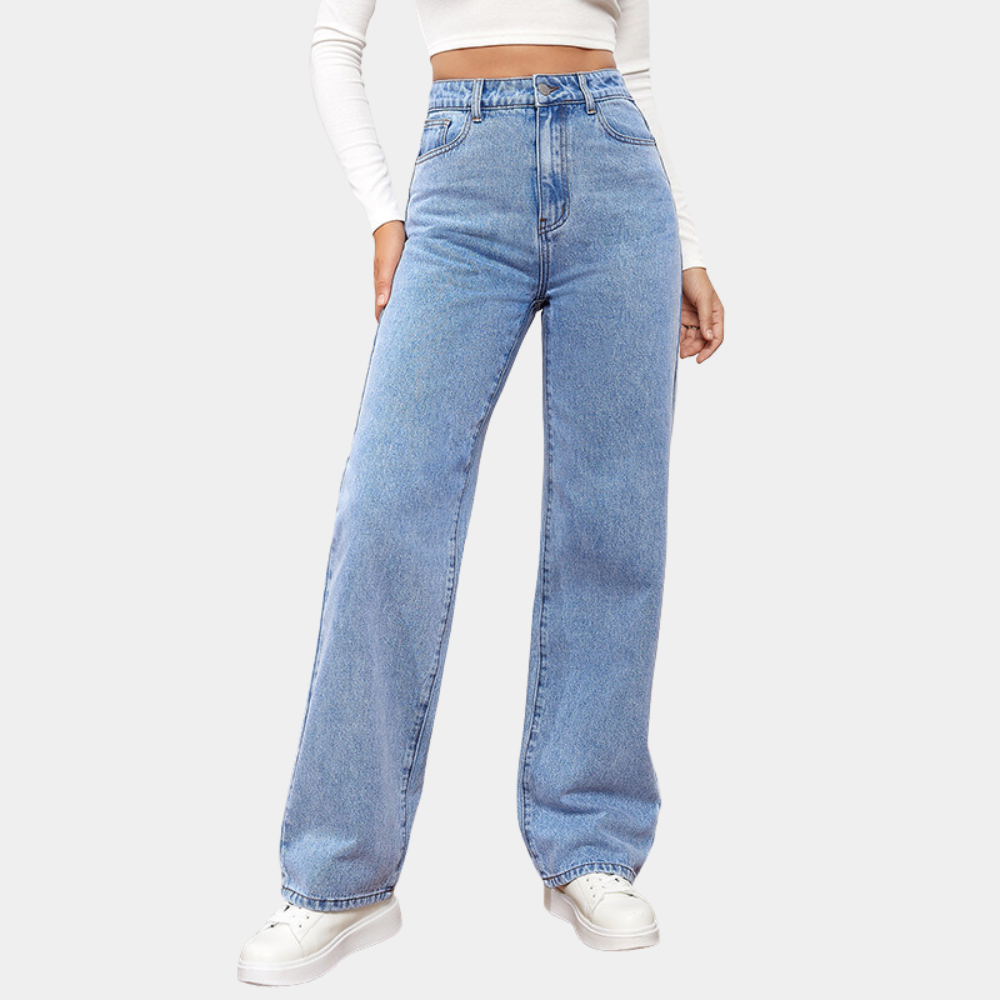 High-Waisted Stretchable Denim Pants