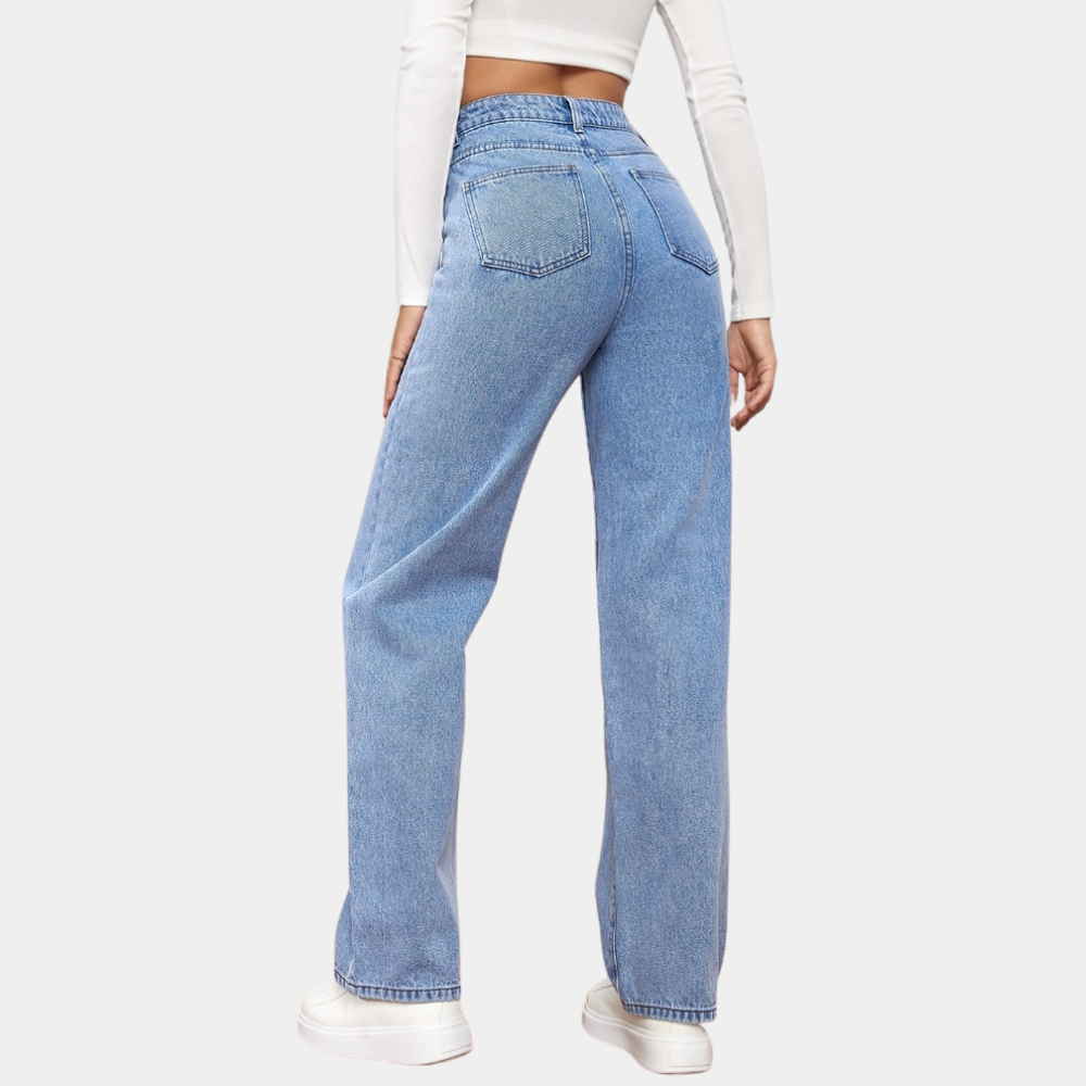 High-Waisted Stretchable Denim Pants