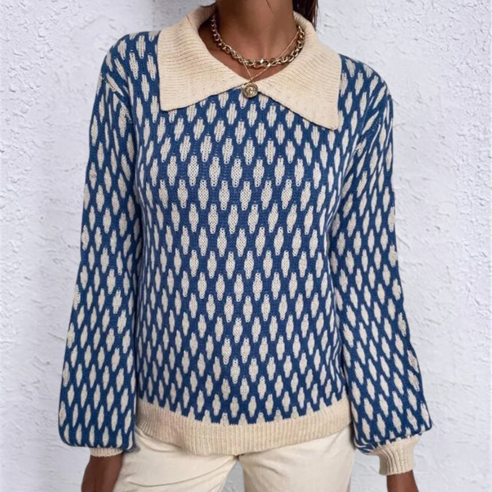 Bronwen - Trendy Women's Sweater with Collar Detail