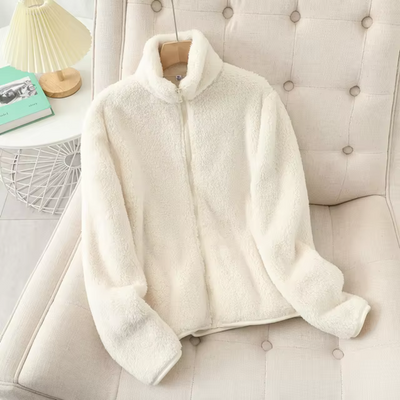 Velvet Embrace - Fluffy Cardigan Jacket