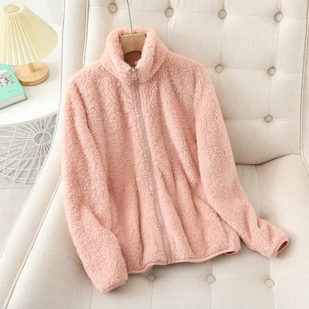 Velvet Embrace - Fluffy Cardigan Jacket