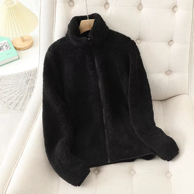 Velvet Embrace - Fluffy Cardigan Jacket