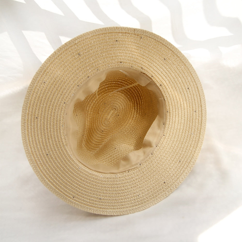 SummerGlam - Pearl-Embellished Wide Brim Hat