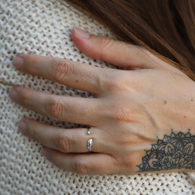 ElegantFeather - Adjustable Sterling Silver Ring