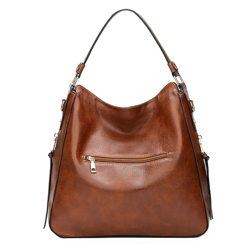 TimelessCharm - Spacious Faux Leather Tote