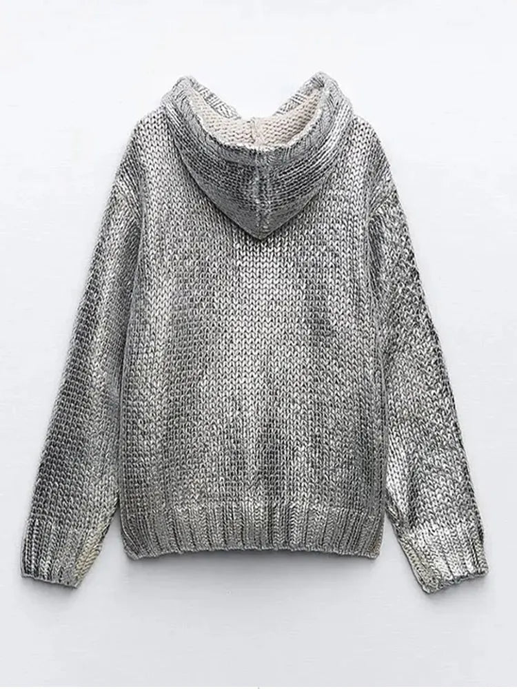 Luna - Silver Metallic Hoodie