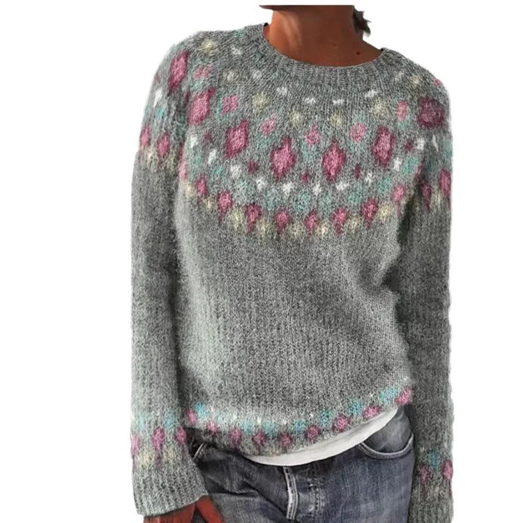 Sweater with geometric pattern