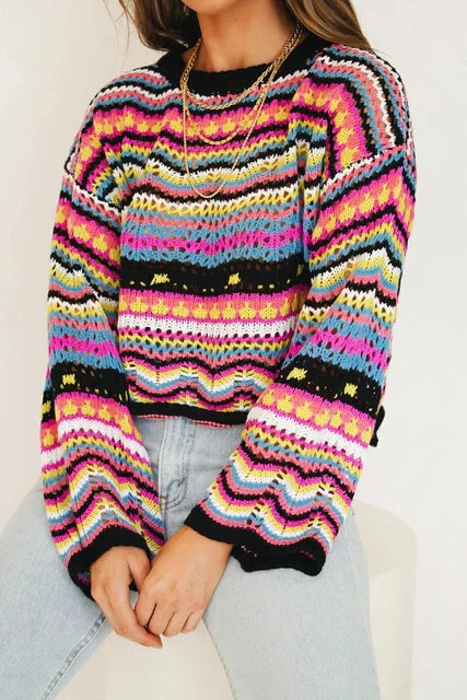 Addison Colorful Patchwork Sweater