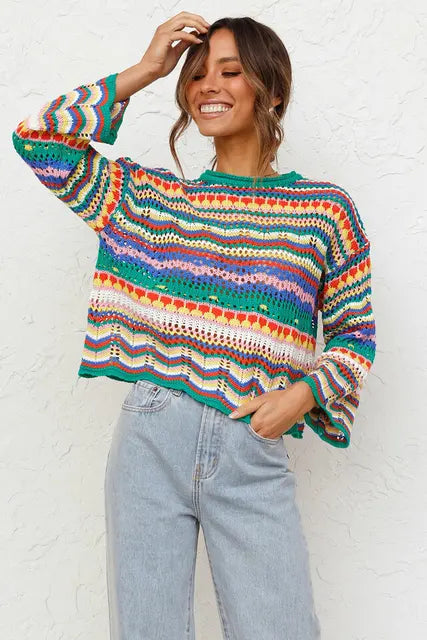 Addison Colorful Patchwork Sweater