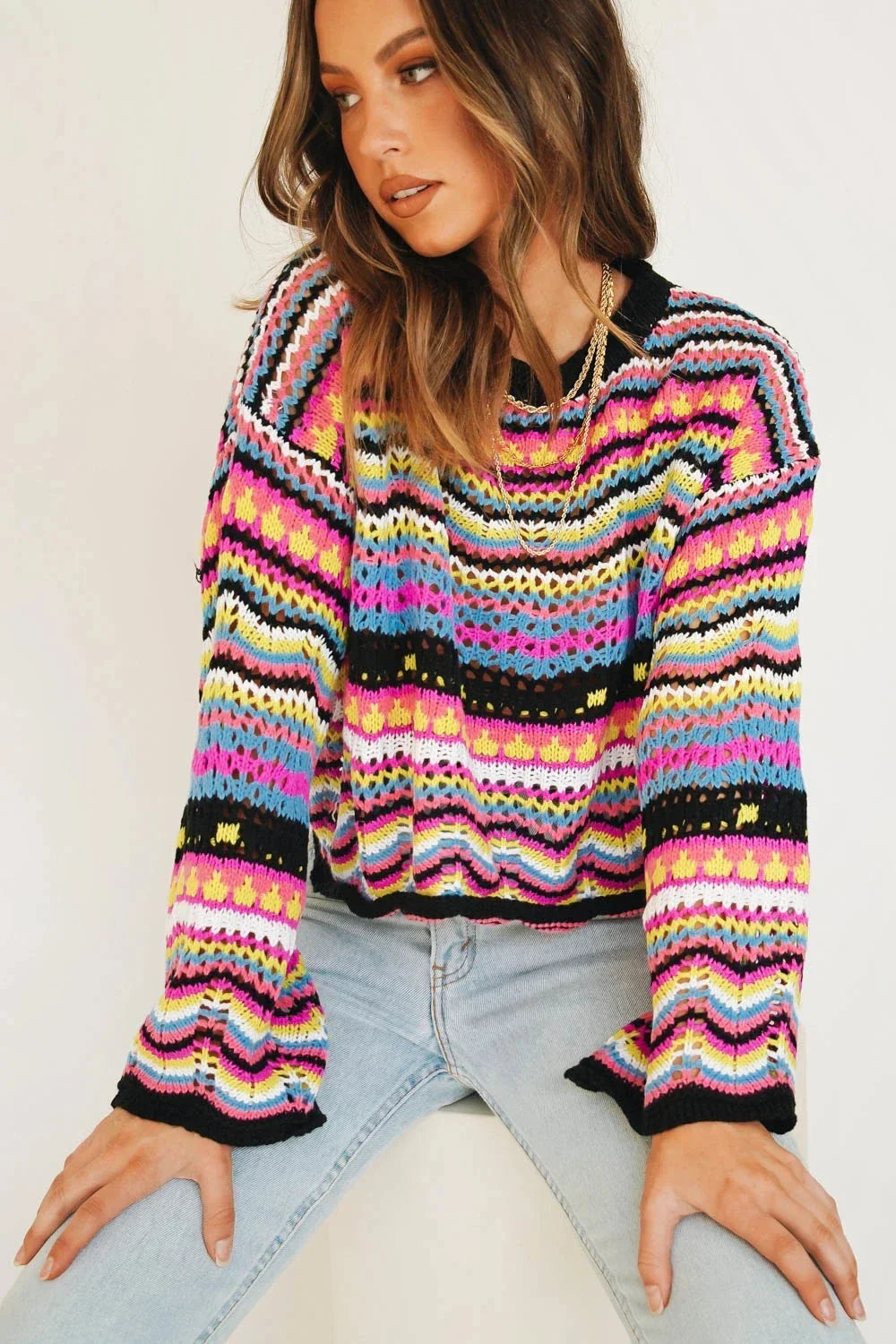 Addison Colorful Patchwork Sweater