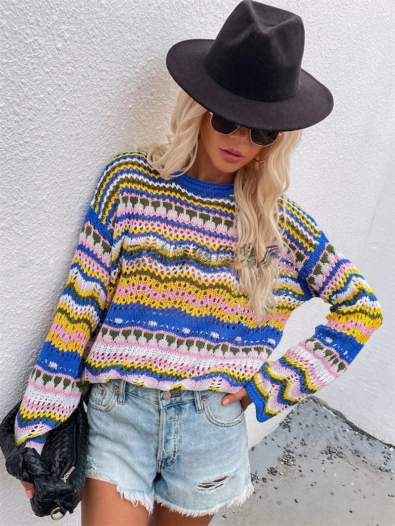 Addison Colorful Patchwork Sweater