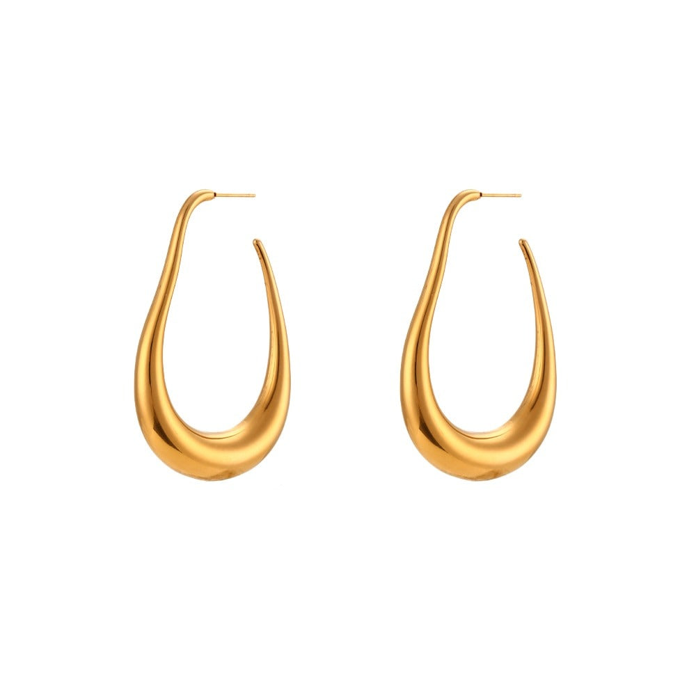 GlamCone - High-Quality Stainless Steel Hoop Earrings