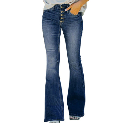 Timeless Ladies Vintage High-Waist Denim Trousers