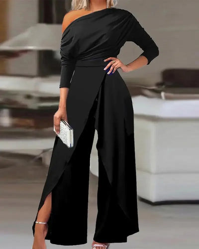 Chic Wide-Leg Jumpsuit – Fresh, Elegant Design with Simple Fashion Flair