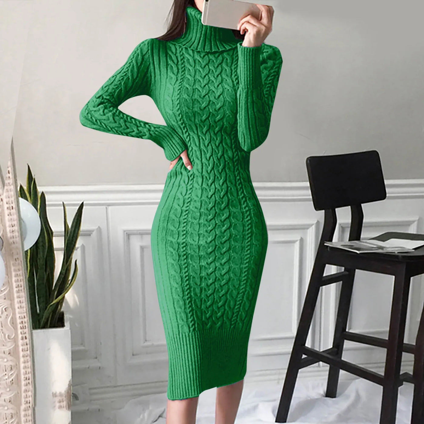 Luna Cozy Cable Knit Dress