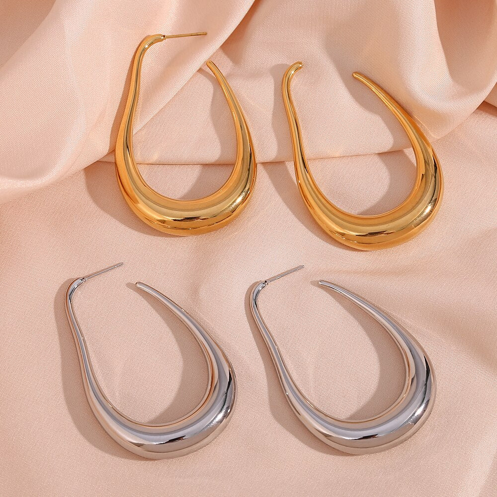 GlamCone - High-Quality Stainless Steel Hoop Earrings