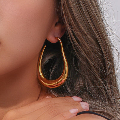 GlamCone - High-Quality Stainless Steel Hoop Earrings