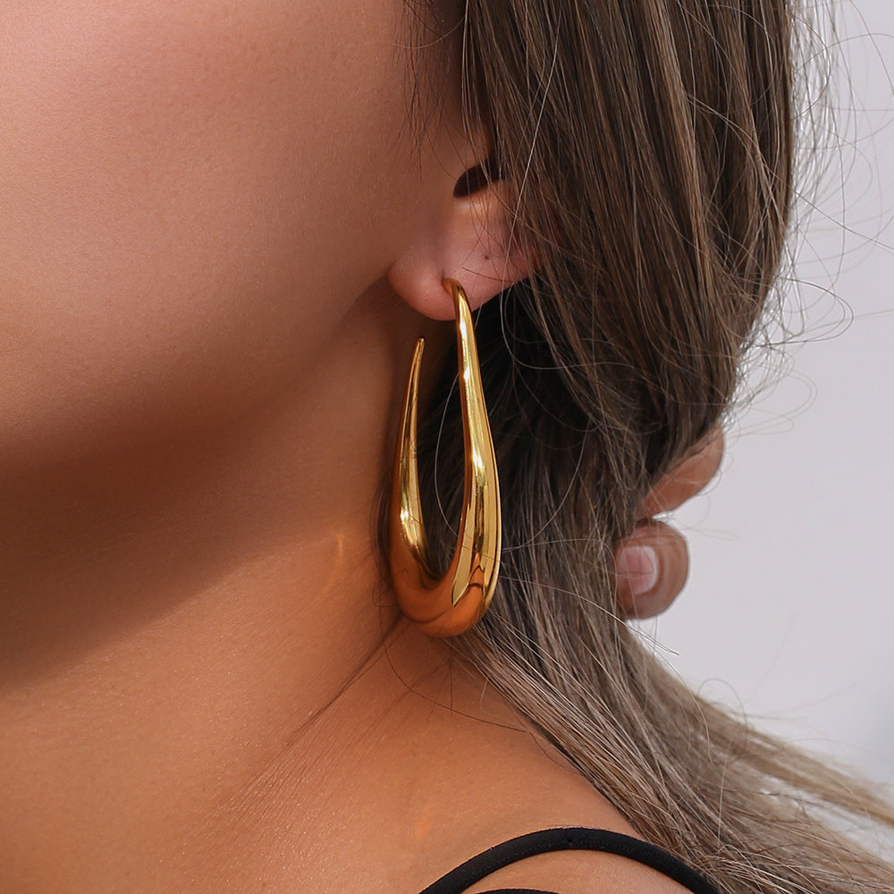 GlamCone - High-Quality Stainless Steel Hoop Earrings