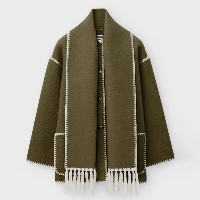 EleganceWrap Wool Blend Scarf Jacket