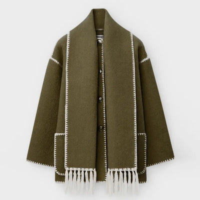 EleganceWrap Wool Blend Scarf Jacket