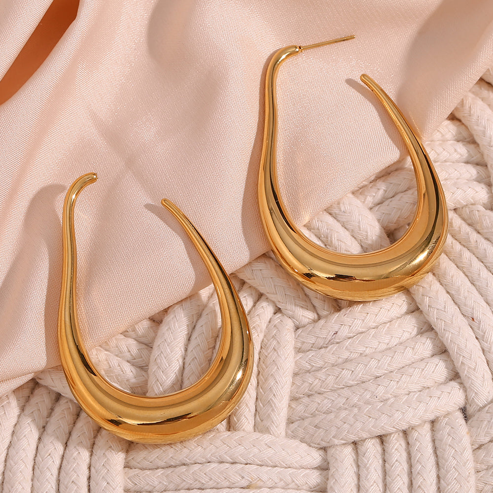 GlamCone - High-Quality Stainless Steel Hoop Earrings