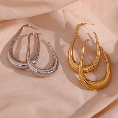 GlamCone - High-Quality Stainless Steel Hoop Earrings