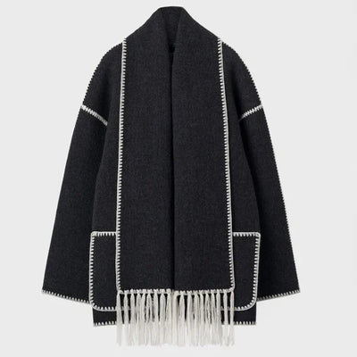 EleganceWrap Wool Blend Scarf Jacket