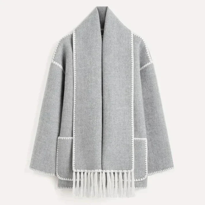 EleganceWrap Wool Blend Scarf Jacket