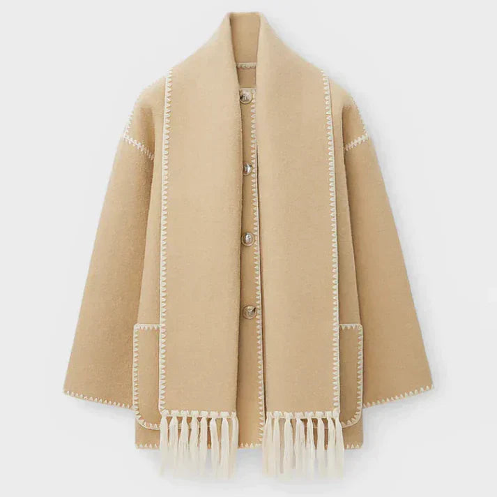 EleganceWrap Wool Blend Scarf Jacket