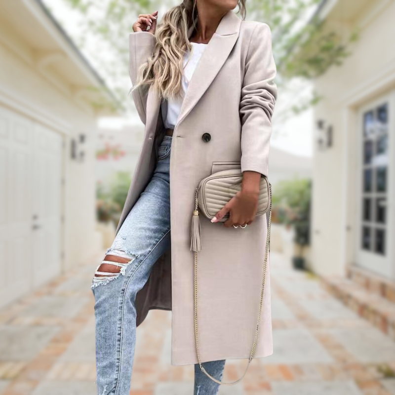 Elegant and Stylish Long Coat – Classic and Versatile Outerwear