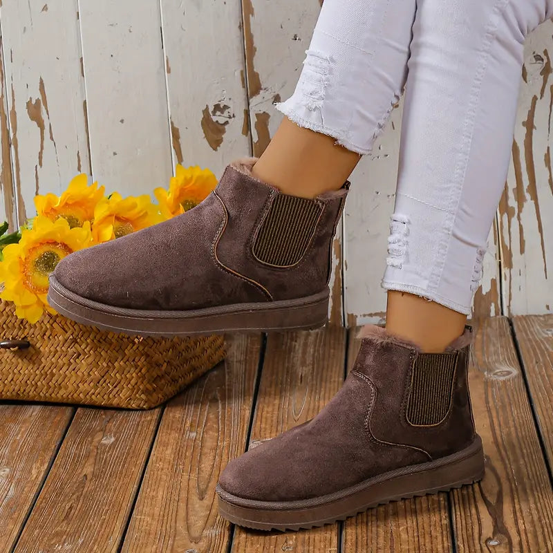 Edith Elegant Thick-Soled Cotton Boots